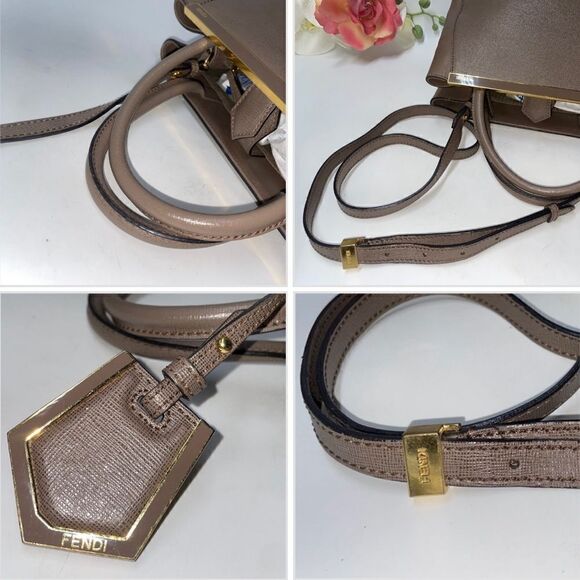 Gorgeous! Authentic Fendi Vitello Elite Petite 2Jours Tote Sepia - Picture 6 of 11